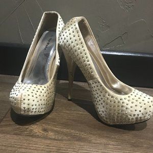 Gorgeous Studded Gold Pumps
